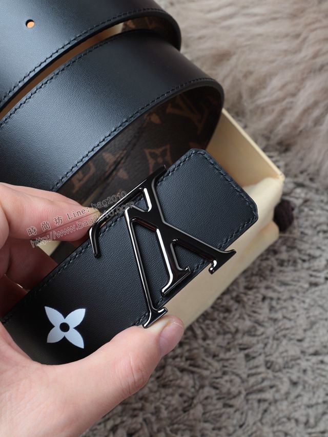 LV皮帶 經典 Damier帆布與Damier Infini牛皮 路易威登男士雙面腰帶  xfp2104